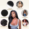 16A Raw Yaki Kinky Straight Bundles Human Hair 100% Brazilian Virgin Bundles, Sliky Boutique Extensions, Vertical Smooth Full Ends,  (22 24 26 28 Inch)