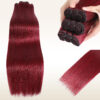 16A Raw Straight Bundles Human Hair 99J Burgundy Human Hair Bundles ,100% Unprocessed Burmese Virgin Remy ,No Tangle Shedding (99J Burgundy Bundles, 22 24 26 28 Inch)