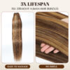 16A Raw Straight Bundles Human Hair P4/27 Highlight Brown Bundles ,100% Unprocessed Burmese Virgin Remy Hair Extensions,No Tangle Shedding (22 24 26 28 Inch)