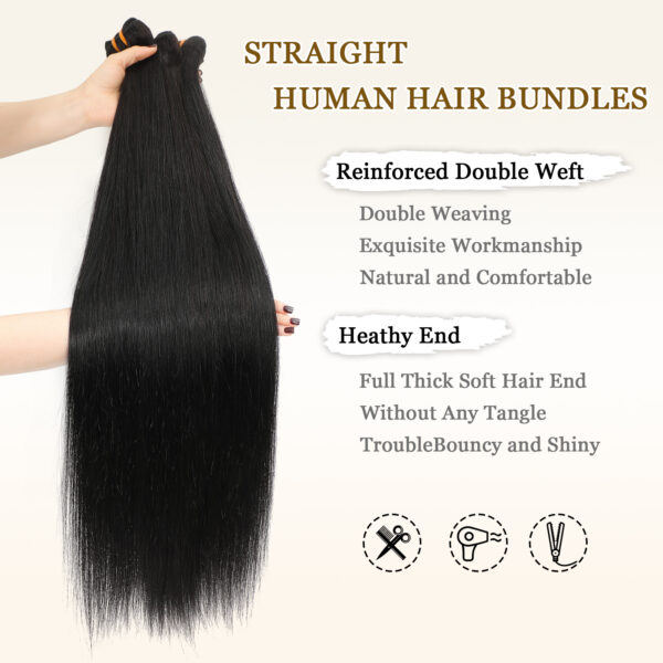 16A Raw Straight Bundles Human Hair,Triple Lifespan,Burmese Virgin Remy Hair Extensions,No Tangle Shedding（22 24 26 Inch）