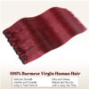 16A Raw Straight Bundles Human Hair 99J Burgundy Human Hair Bundles ,100% Unprocessed Burmese Virgin Remy ,No Tangle Shedding (99J Burgundy Bundles, 22 24 26 28 Inch)