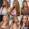 16A Raw Straight Bundles Human Hair P4/27 Highlight Brown Bundles ,100% Unprocessed Burmese Virgin Remy Hair Extensions,No Tangle Shedding (22 24 26 28 Inch)