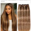 16A Raw Straight Bundles Human Hair P4/27 Highlight Brown Bundles ,100% Unprocessed Burmese Virgin Remy Hair Extensions,No Tangle Shedding (22 24 26 28 Inch)
