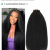 16A Raw Yaki Kinky Straight Bundles Human Hair 100% Brazilian Virgin Bundles, Sliky Boutique Extensions, Vertical Smooth Full Ends,  (22 24 26 28 Inch)